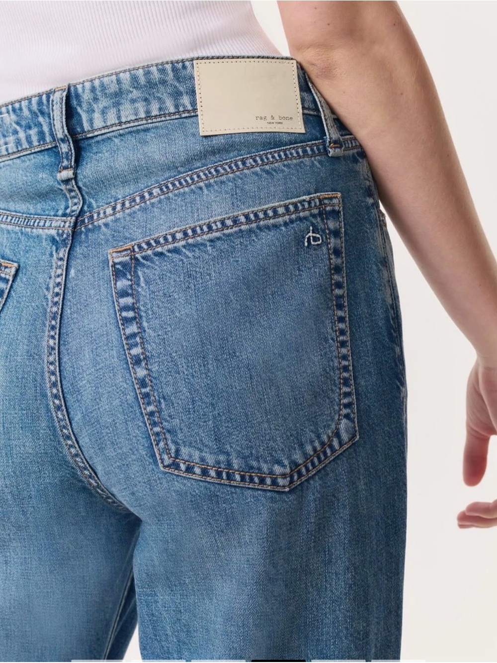 rag & bone Light Blue Wide Leg Jeans - Picture 2 of 9